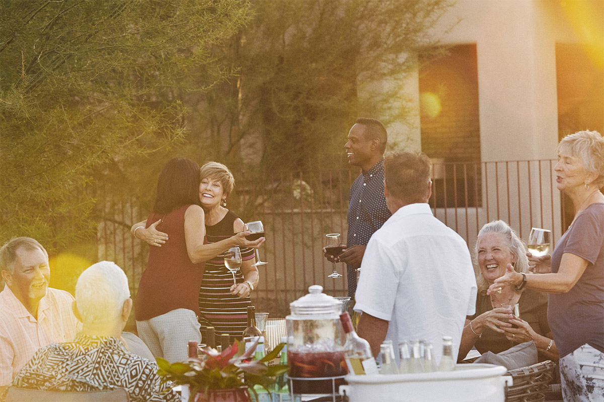 People gathering for dinner