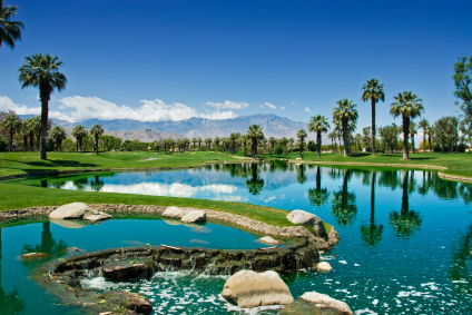 Palm Springs California Retirement palm springs, ca golf course pond