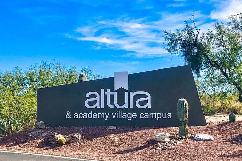 The community sign for Altura in Tucson, Arizona