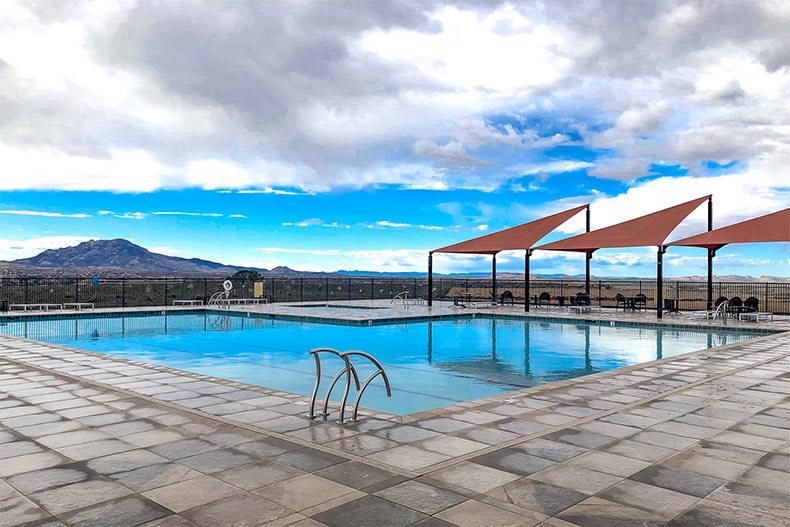View of the outdoor pool at The Dells in Prescott, Arizona