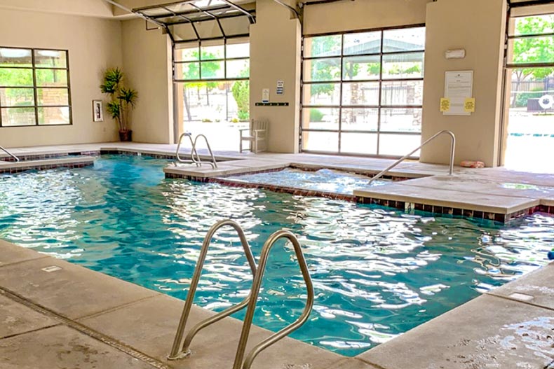 View of the indoor pool at Unit 8 at StoneRidge in Prescott Valley, Arizona