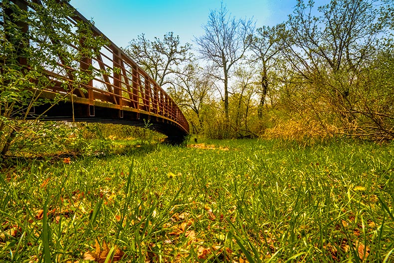 A bridge over a marsh at Chain O' Lakes State Park in Illinois