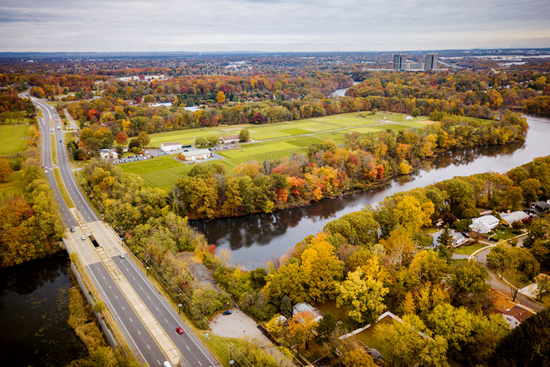 An aerial view of East Brunswick, New Jersey.