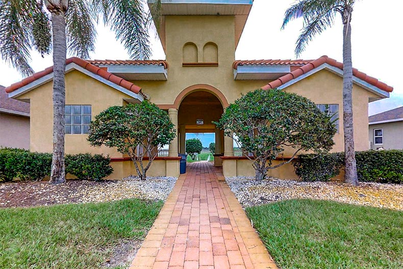 View of a walkway at Lakeside Landings in Oxford, Florida