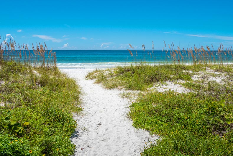 Sandy path to Bradenton Beach on the west coast of Florida