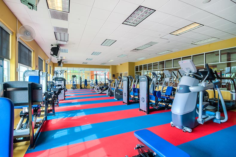 Interior view of the fitness center at Shorewood Glen in Shorewood, Illinois