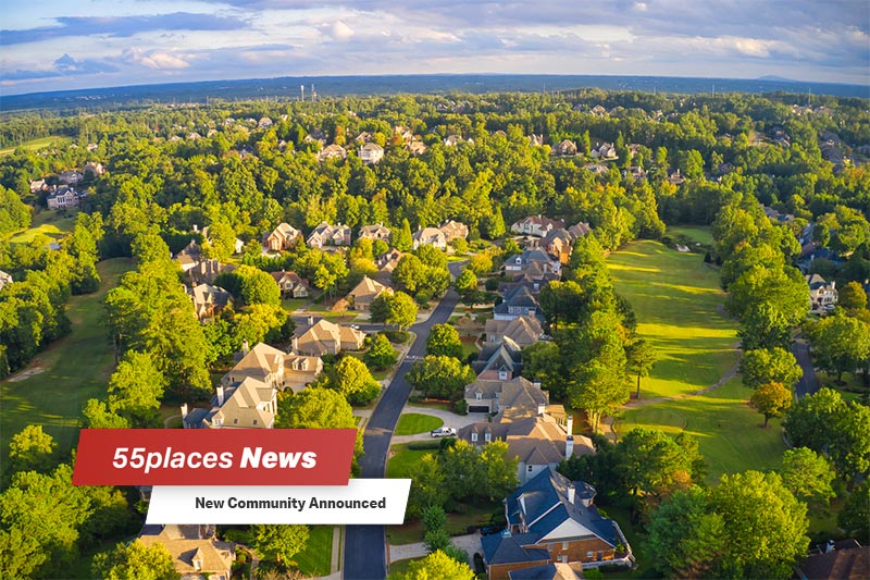 Aerial view of houses in a suburb of Atlanta, Georgia