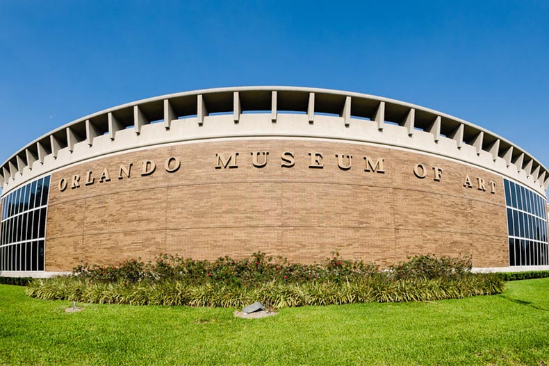 Exterior view of the Orlando Museum of Art in Orlando, Florida