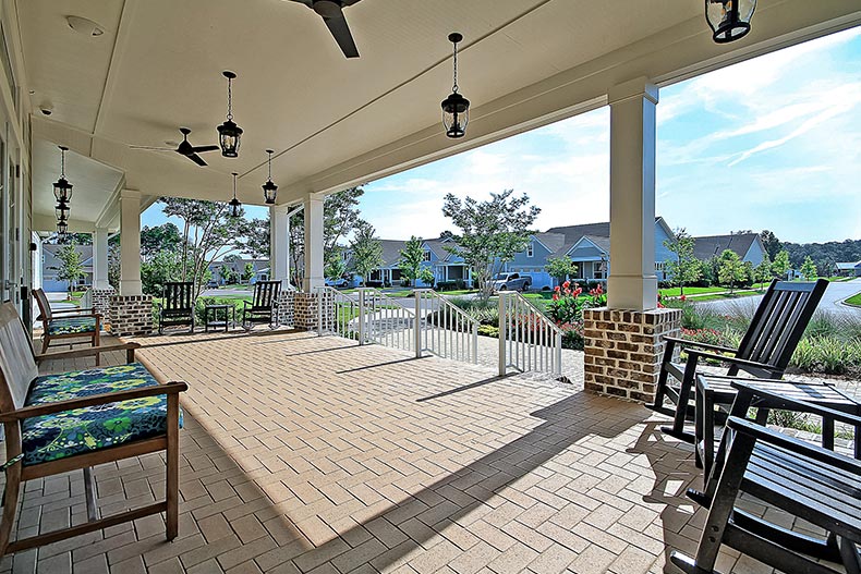 View from the deck of the clubhouse looking out over Cresswind Charleston in Summerville, South Carolina