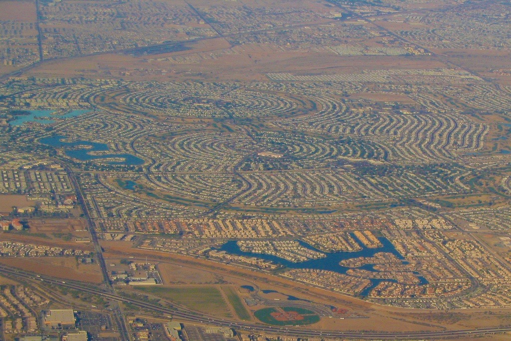 An ariel view of Sun City Arizona, one of the oldest and largest 55+ communities in the U.S.