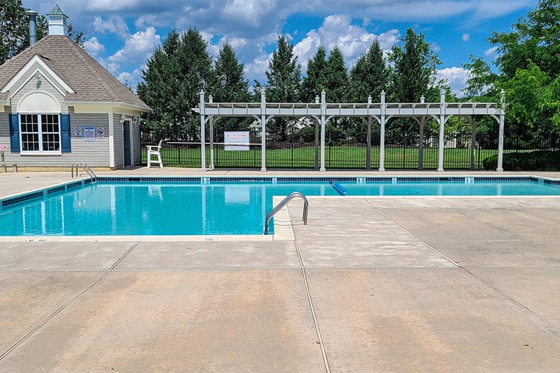 The outdoor pool at Glen at Masons Creek in Hainesport, New Jersey