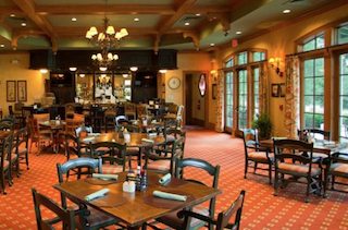 Hampton Hall residents enjoy on-site dining at the Tavern Bar and Brasserie Dining Room
