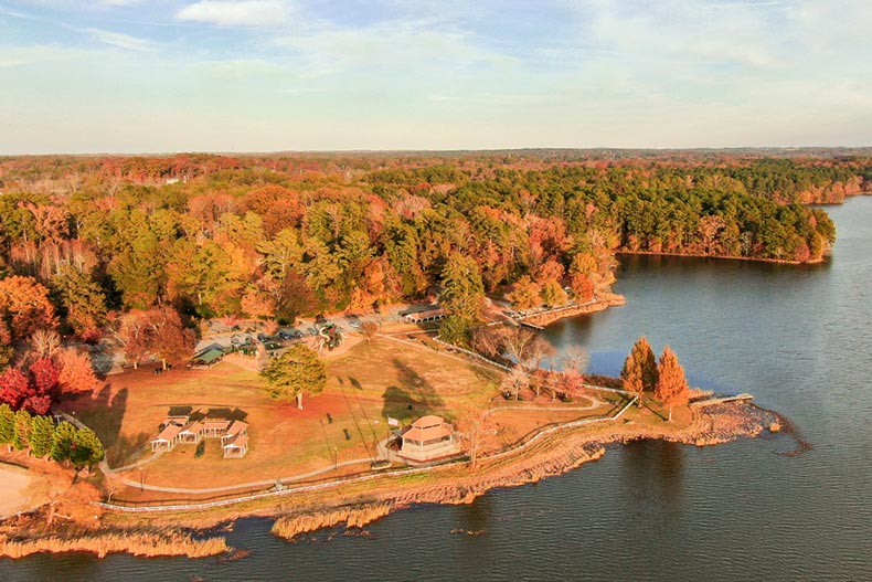 Aerial view of Lake Acworth in Georgia