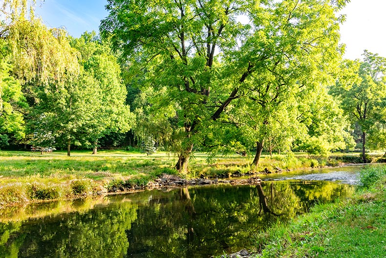 Little Lehigh River in Lehigh Parkway in Allentown, Pennsylvania