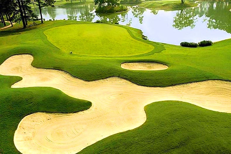 The golf course at Amberwood at Fall Creek in Humble, Texas