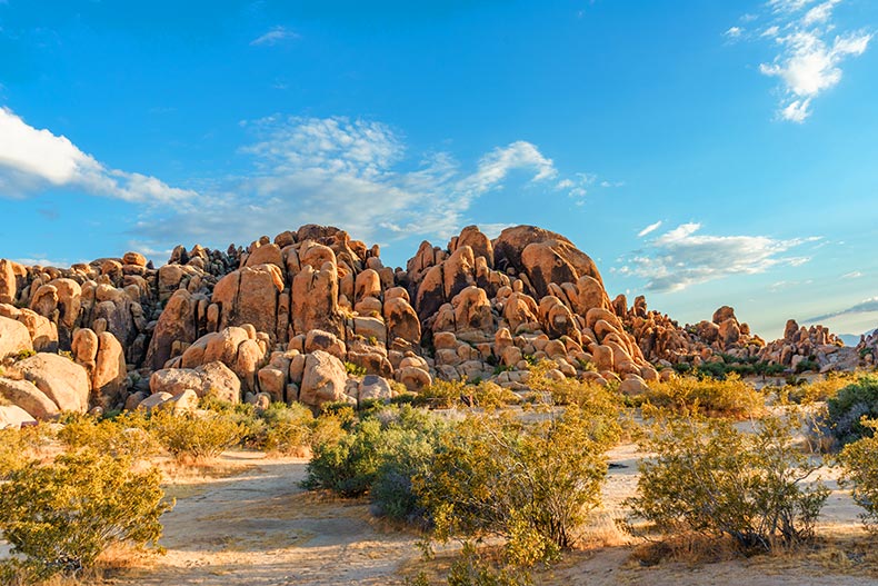 A boulders formation in Horseman's Center Park in Apple Valley, California