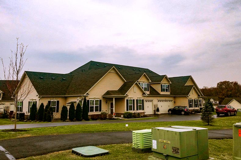 Exterior view of two attached homes in Arbours at Morgan Creek in Quakertown, Pennsylvania