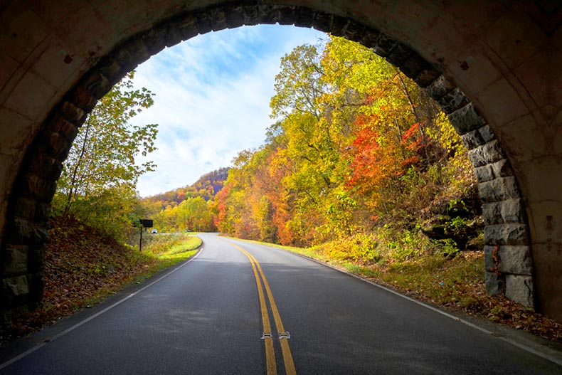 The Blue Ridge Parkway near Asheville, North Carolina