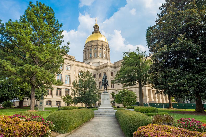 The Georgia State Capitol Building in Atlanta, Georgia on a sunny day