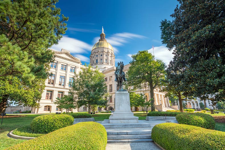 Exterior view of the State Capital building in Atlanta, Georgia