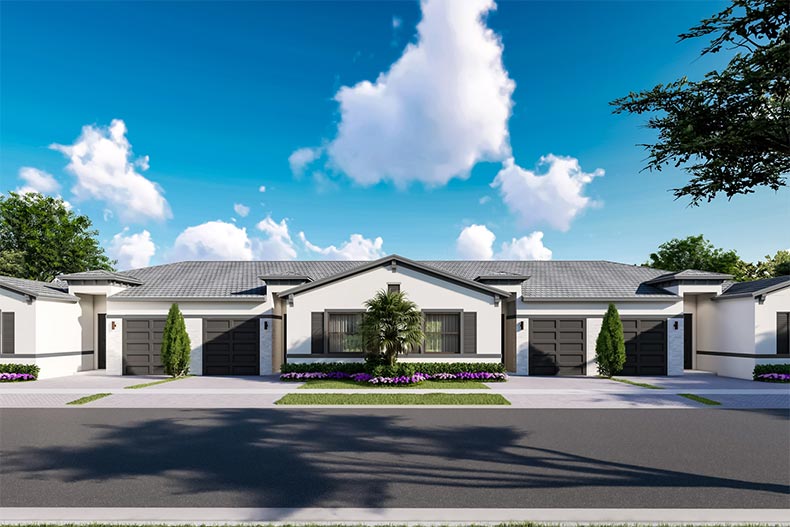 Rendering of attached homes at Avalon Trails in Delray Beach, Florida