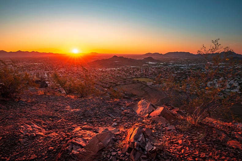 Sunrise at the Phoenix Mountains Preserve in Arizona