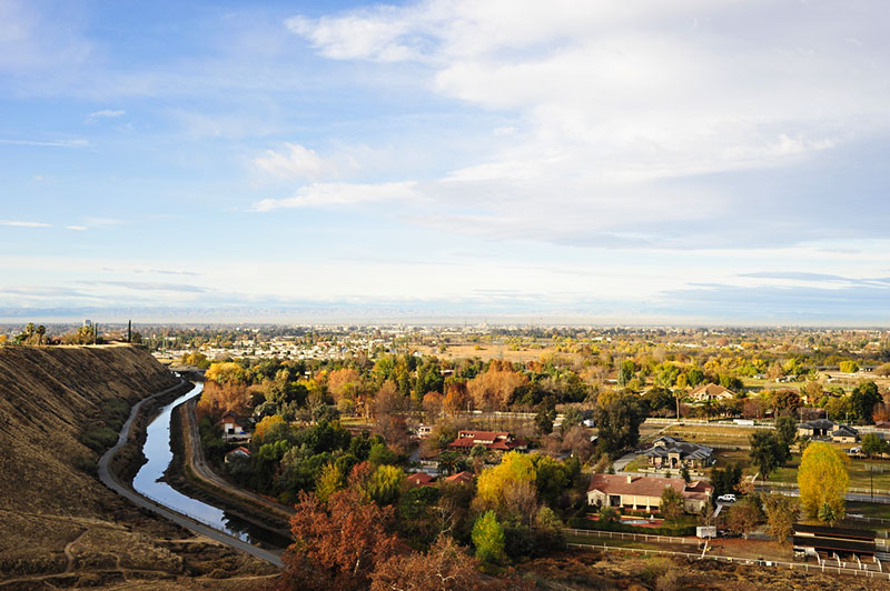 View of Bakersfield, CA from a hill