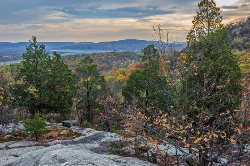 A scenic view overlooking Jenny Jump State Forest in Northern New Jersey.