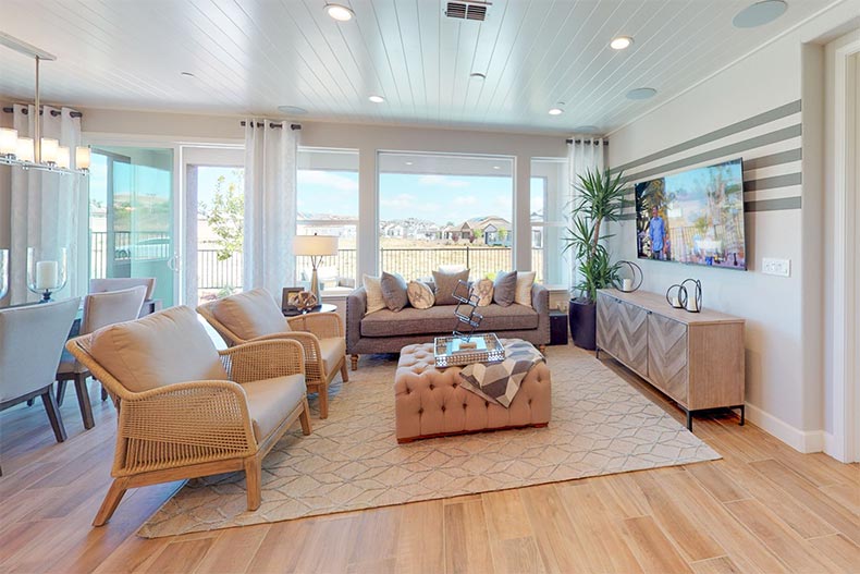 Interior view of a model home at Barcelona in Brentwood, California