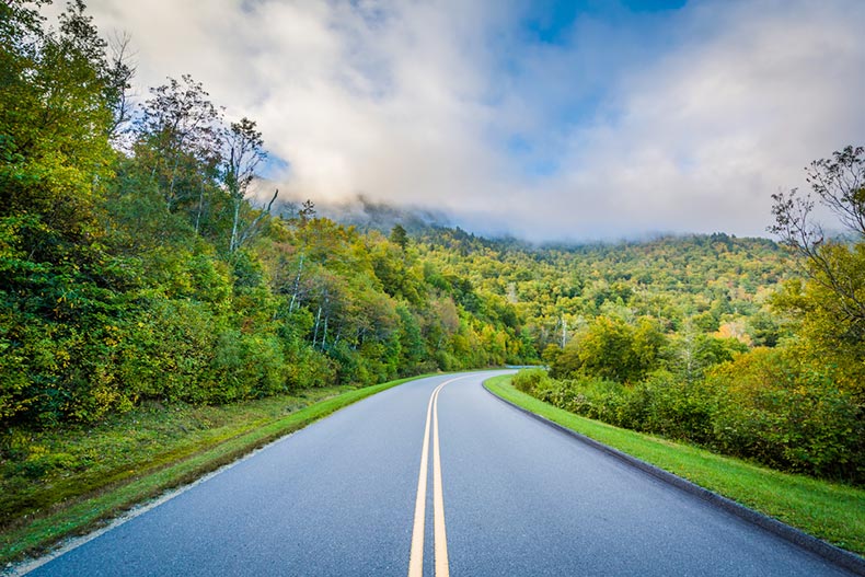 The Blue Ridge Parkway near Blowing Rock, North Carolina