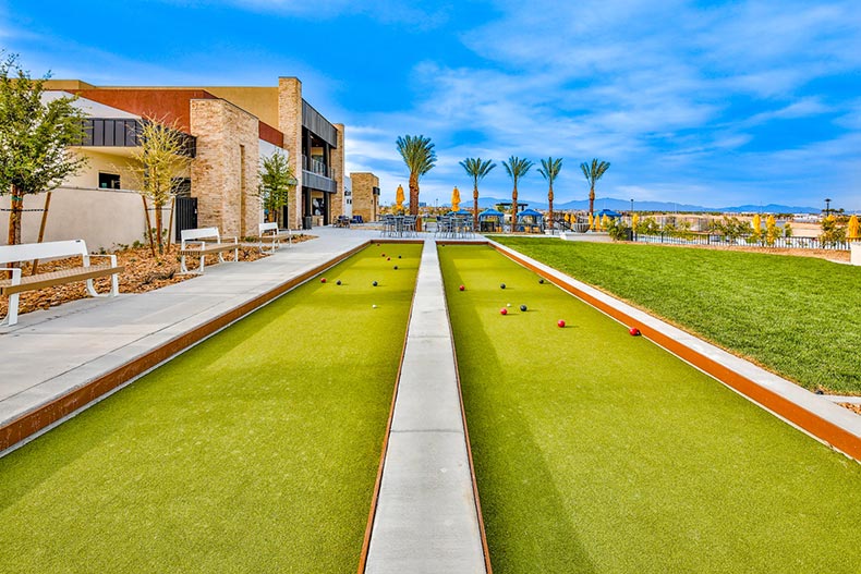 The bocce ball courts at Trilogy in Summerlin in Las Vegas, Nevada