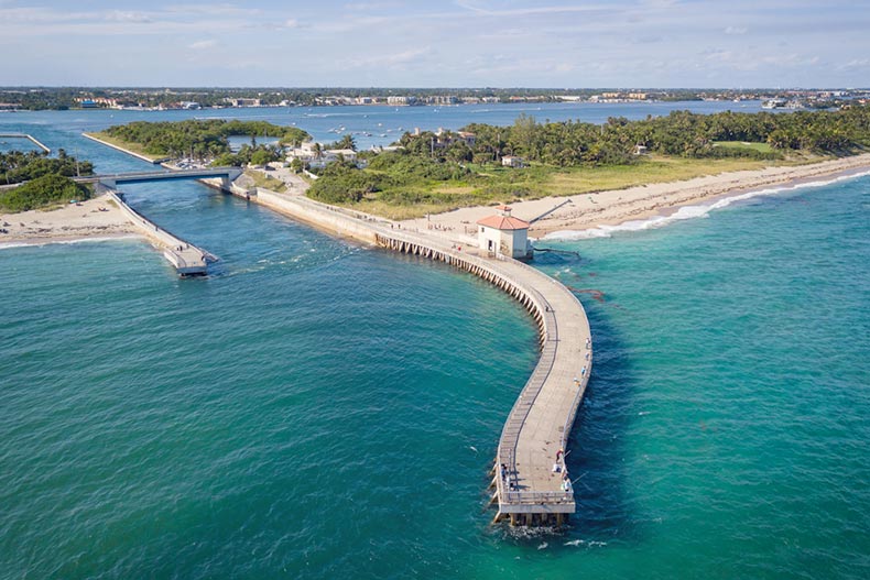 Aerial view of the Boynton Inlet in Florida