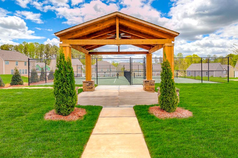 A pavilion beside the tennis courts at Bridgewater at Sherrills Ford - Ridge in Sherrills Ford, North Carolina