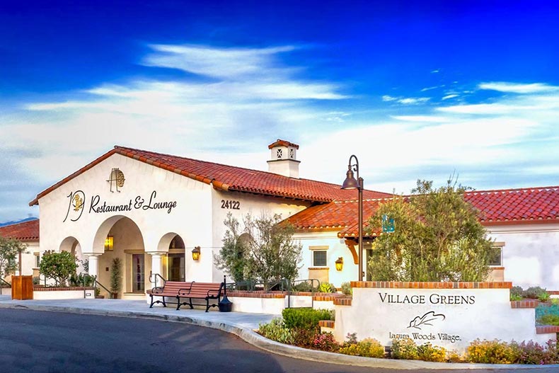 Exterior view of the restaurant and lounge at Laguna Woods Village in Laguna Woods, California