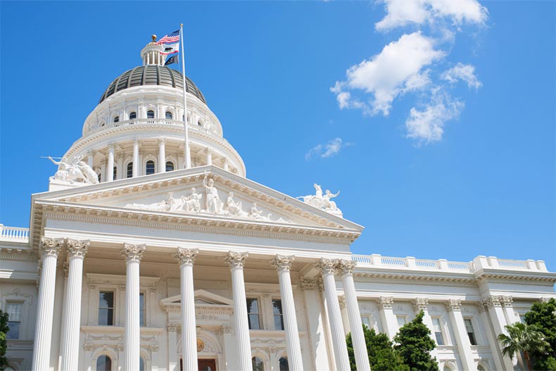 The California State Capitol building in Sacramento, California