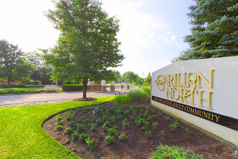 Photo of the entrance sign at Carillon North in Grayslake, Illinois