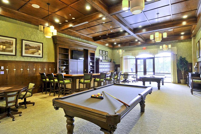 Interior view of the billiards room at Celebrate in Fredericksburg, Virginia