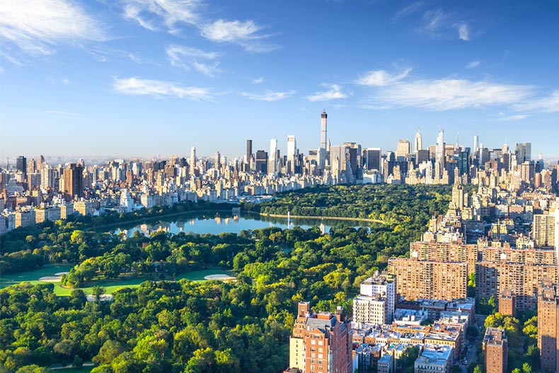 Aerial view of Central Park in Manhattan, New York
