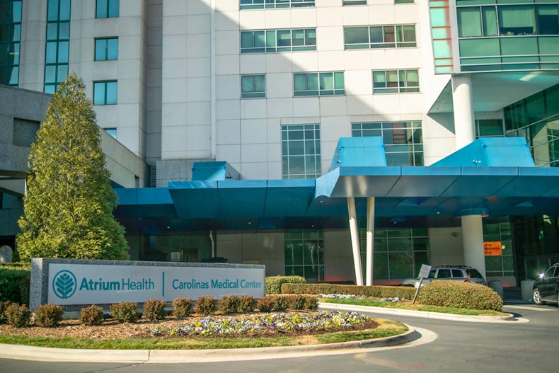Exterior view of the Atrium Health Carolinas Medical Center in Charlotte, North Carolina