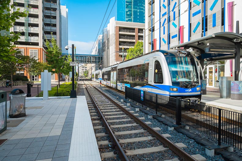 The uptown Seventh Street station of the Charlotte Area Transit System