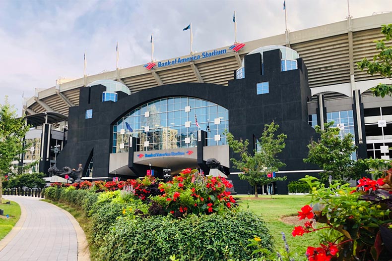 The Bank of America Stadium near Downtown Charlotte, North Carolina