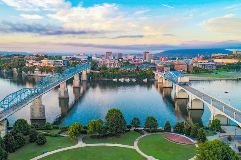 Aerial view of Chattanooga, Tennessee