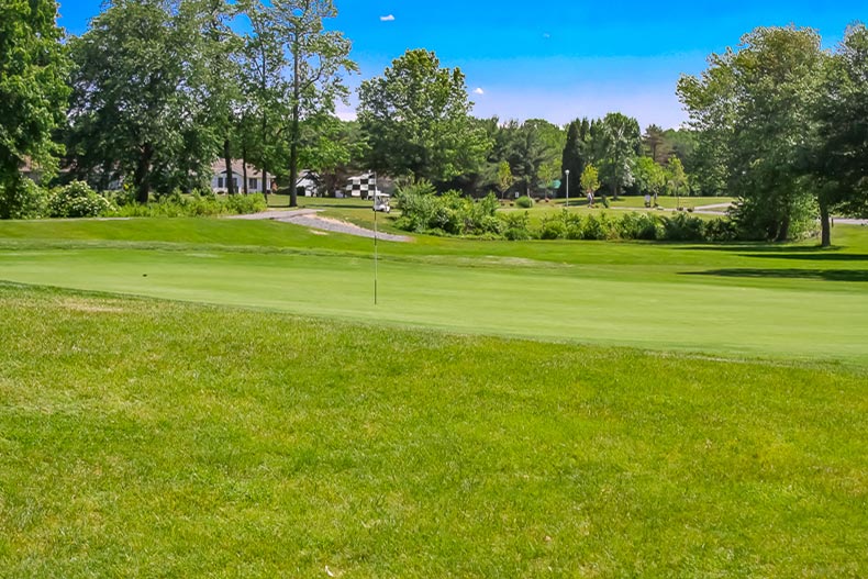 The nine-hole golf course at Clearbrook in Monroe, New Jersey