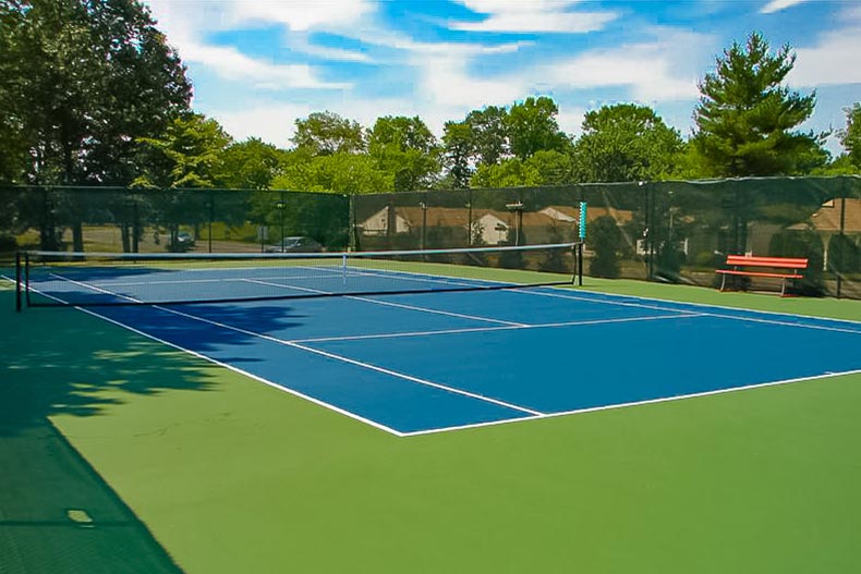 Outdoor tennis courts at Clearbrook in Monroe, New Jersey