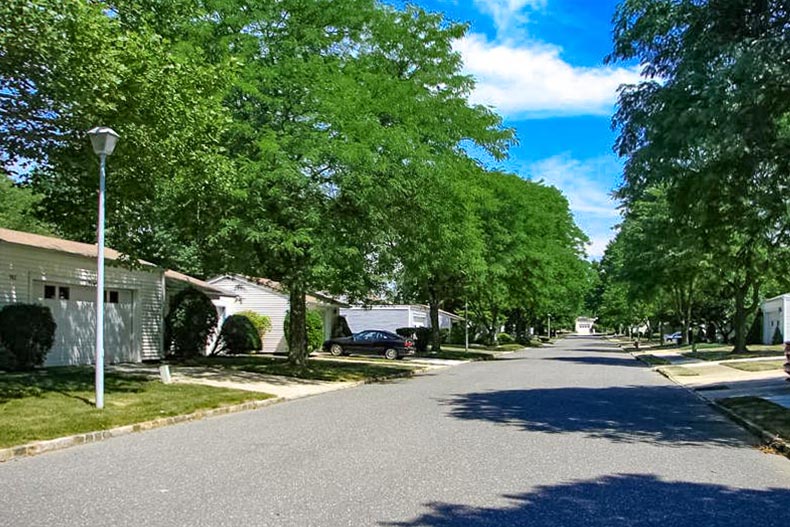 Photo of a residential street in Clearbrook in Monroe, New Jersey
