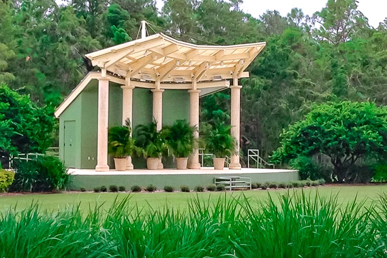 The outdoor entertainment pavilion at Pelican Preserve in Fort Myers, Florida