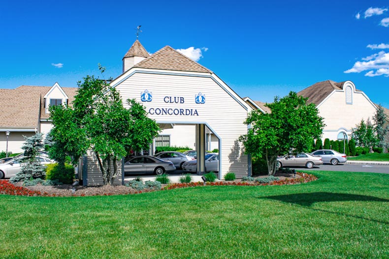 Exterior view of Club Concordia at Concordia in Monroe, New Jersey
