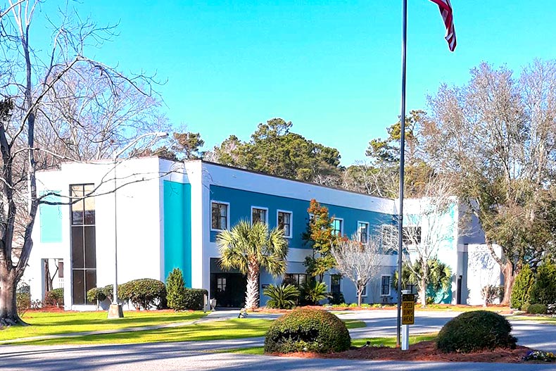 Exterior photo of a building at Covenant Towers 55+ community in Myrtle Beach, South Carolina