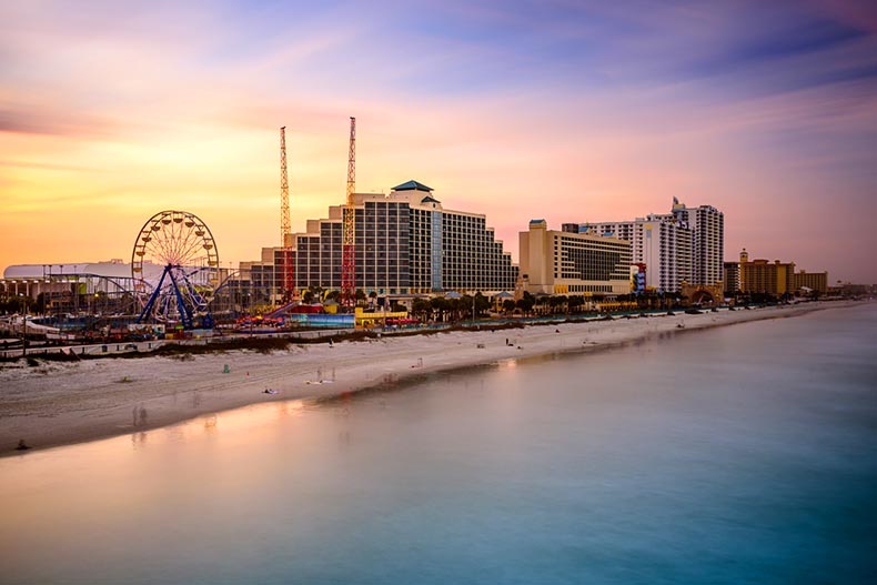 The beachfront skyline of Daytona Beach, Florida