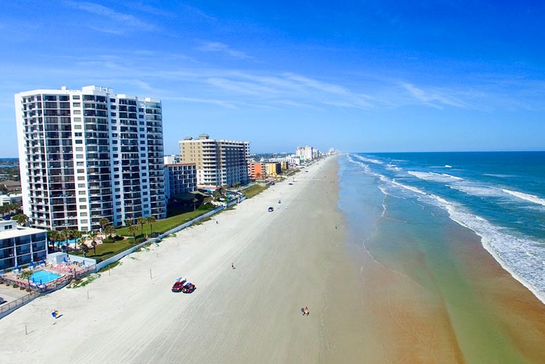 Aerial view of Daytona Beach in Florida